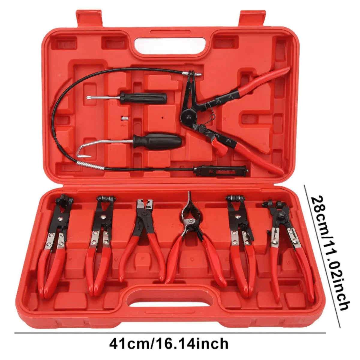 9 Piece Hose Clamp Set With Spring Pliers Storage Box