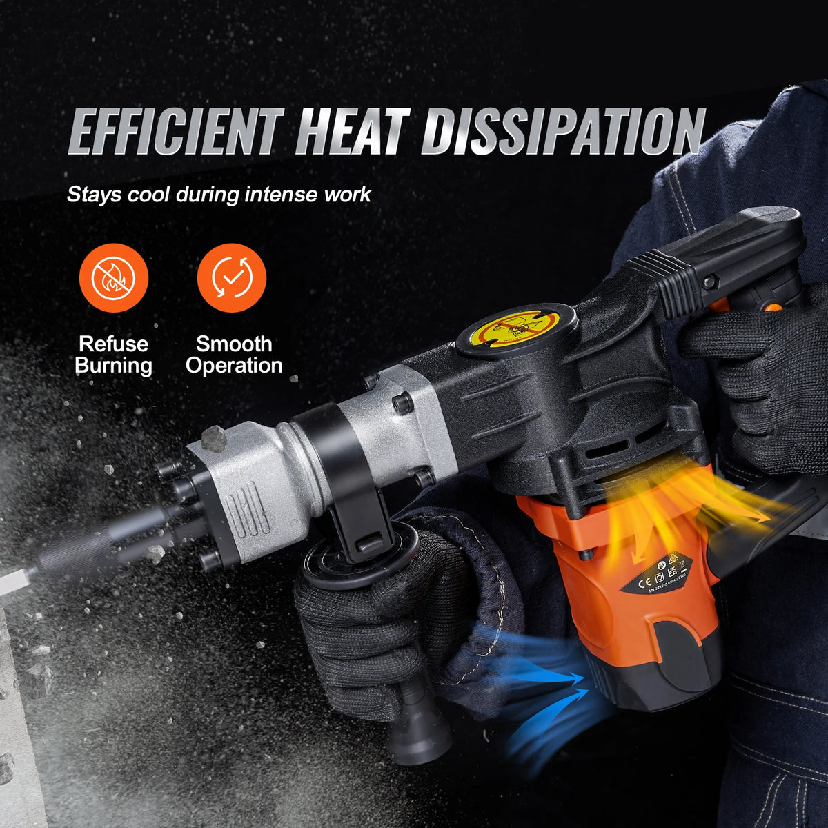 SucceBuy 1400W Demolition Jackhammer Electric Heavy Duty Concrete Breaker