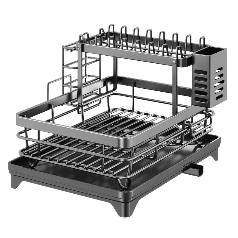ATMDOG Stainless Steel Dish Drying Rack With Drainboard Over Sink Organizer