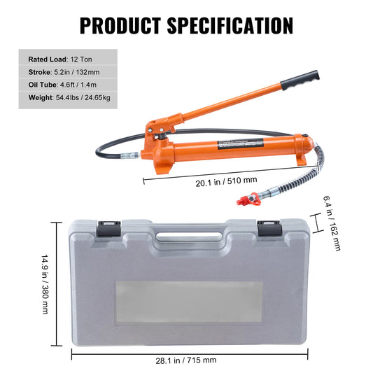 SucceBuy Porta Power Hydraulic Repair Kit With Storage Case