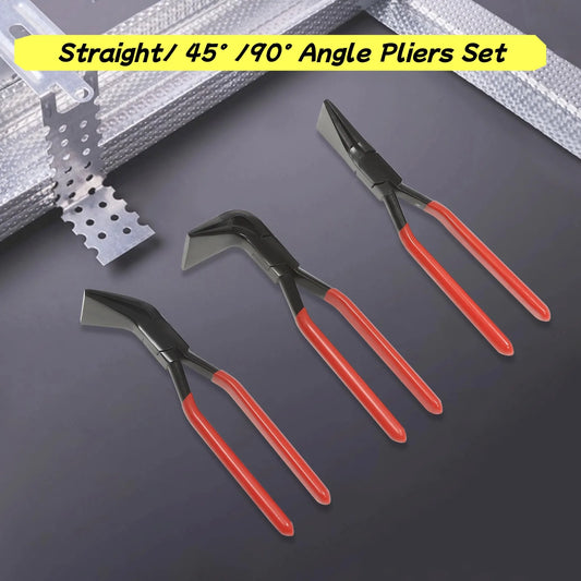 3 Piece Metal Bending Pliers Set Straight 45 And 90 Degrees