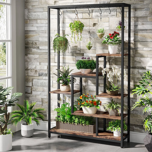 Tribesigns 5 Tier Indoor Plant Stand With 10 Hooks
