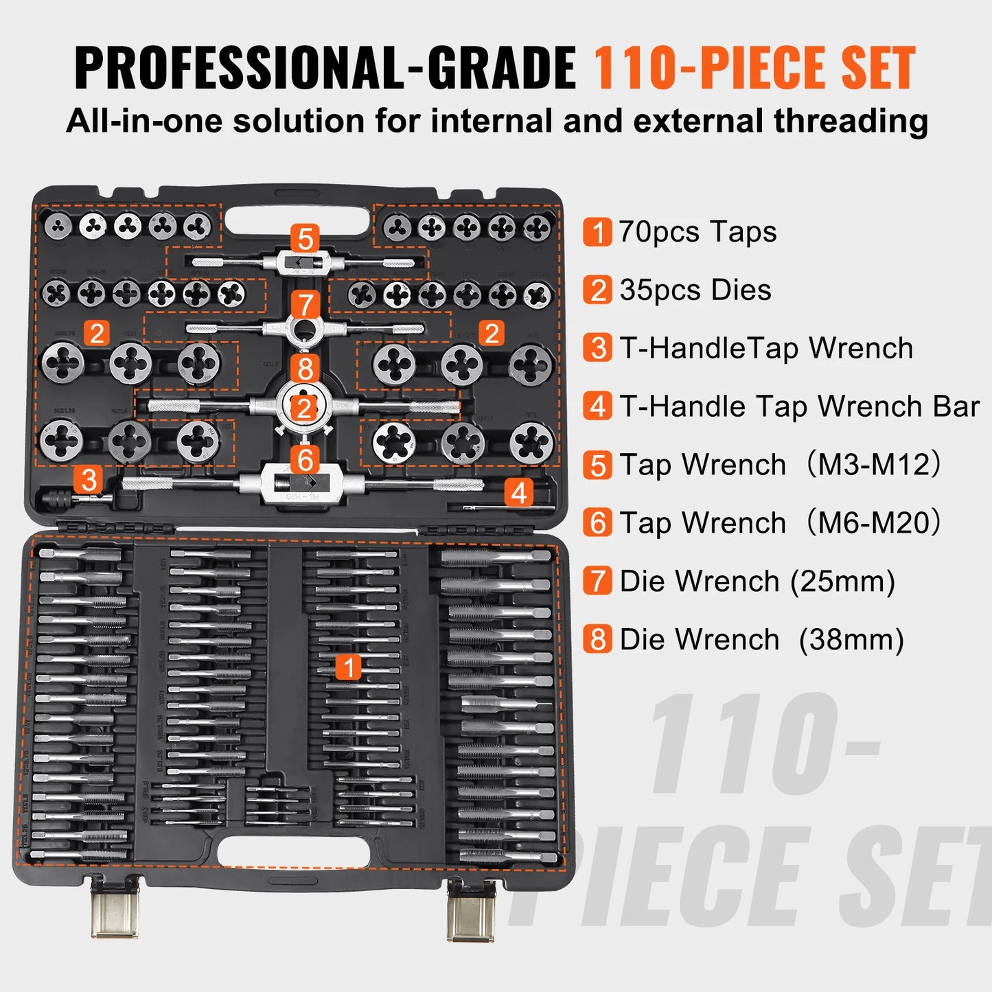 SucceBuy Tap and Die Set for Metric SAE Threading Kit