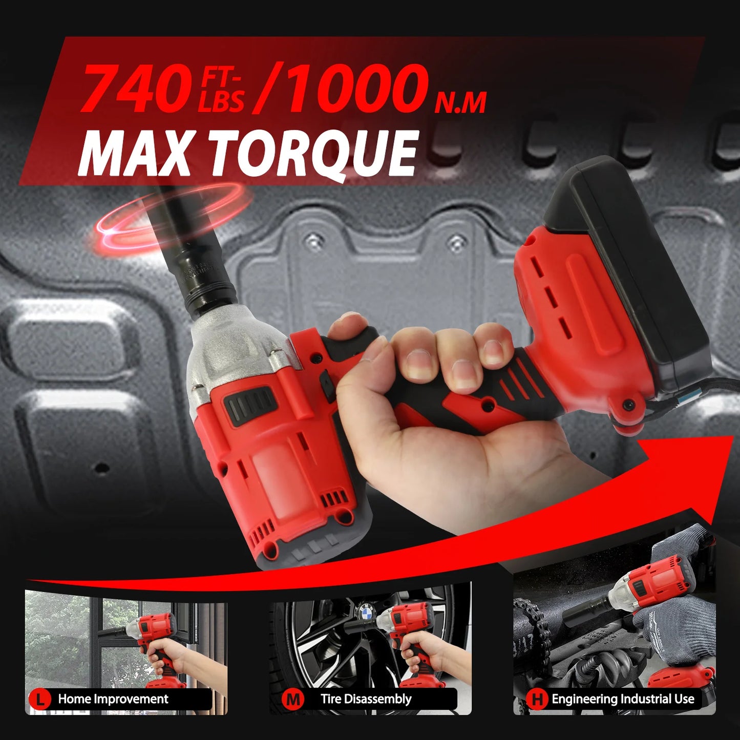 20V Cordless Impact Wrench Kit With Brushless Drill Driver And Two Batteries