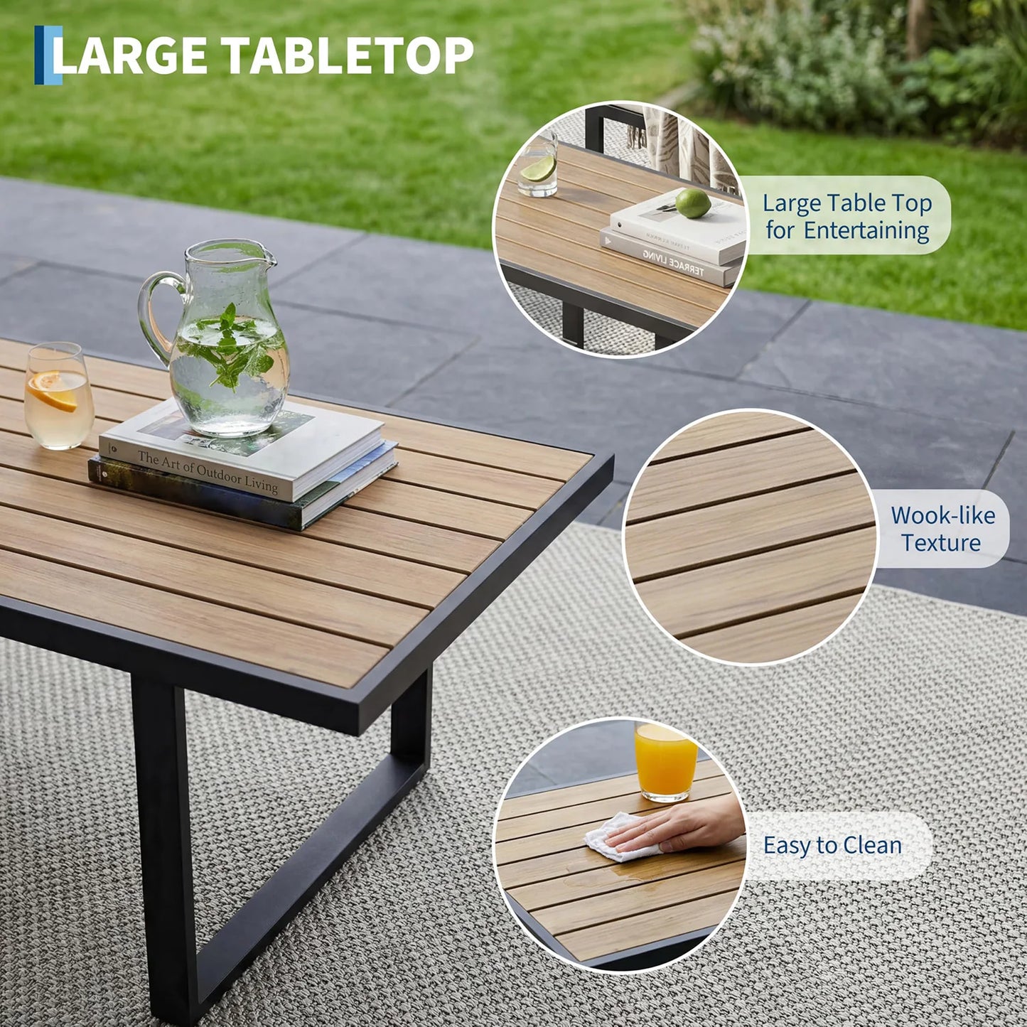 HobbyLane Modern Four Piece Patio Furniture Set With Coffee Table