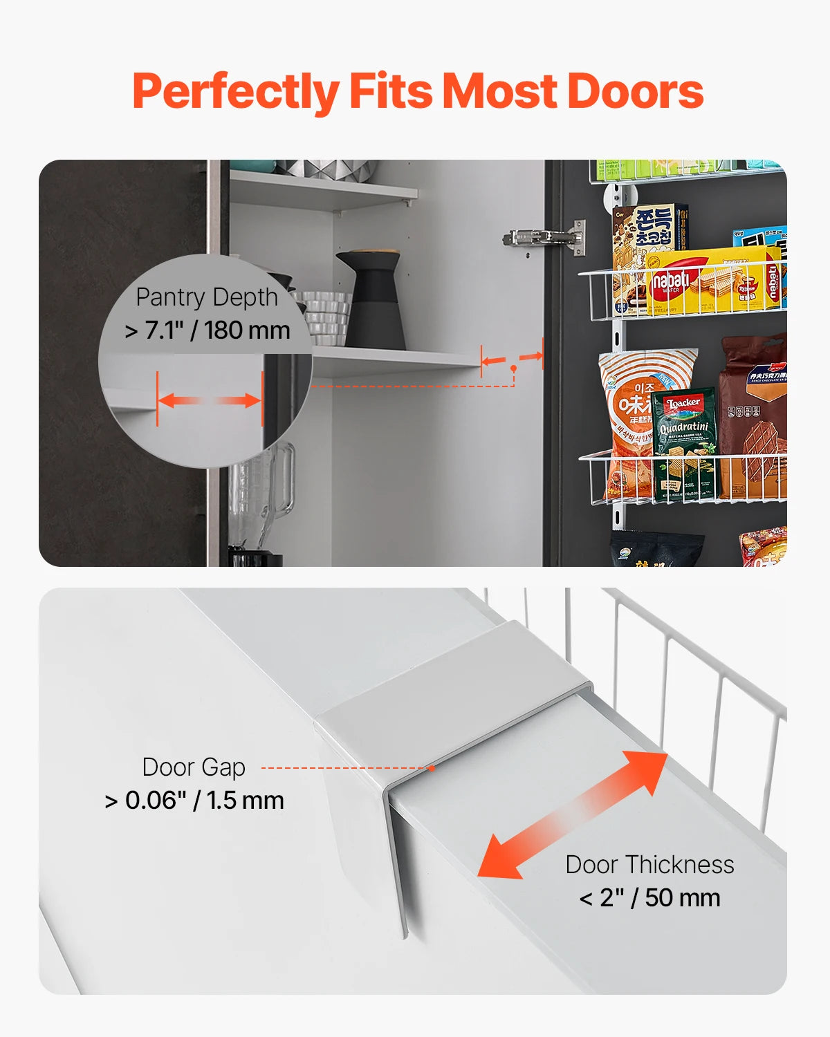 SucceBuy Over Door Organizer Heavy Duty Steel Spice Rack
