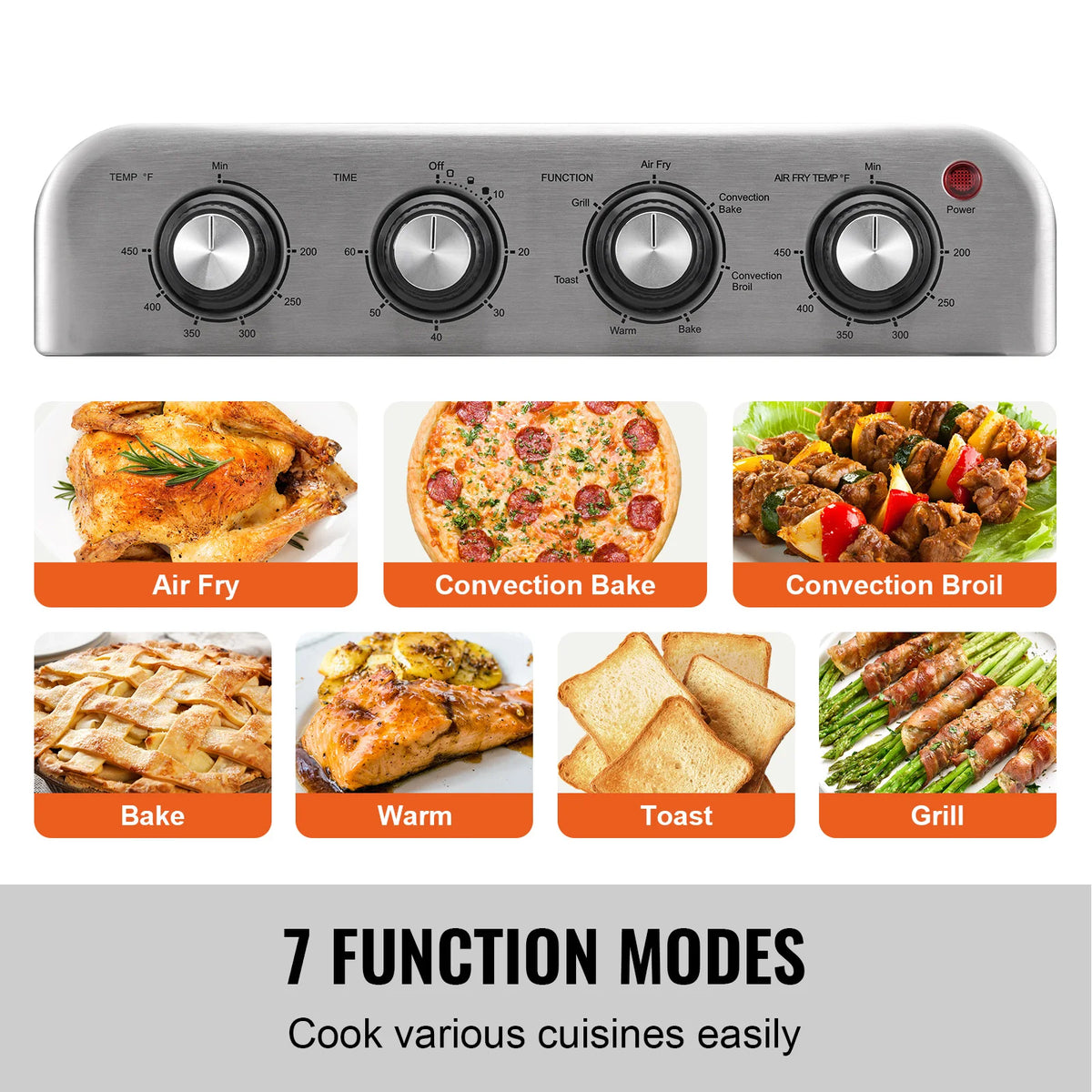 SucceBuy 1700W Air Fryer Toaster Oven Countertop Combo