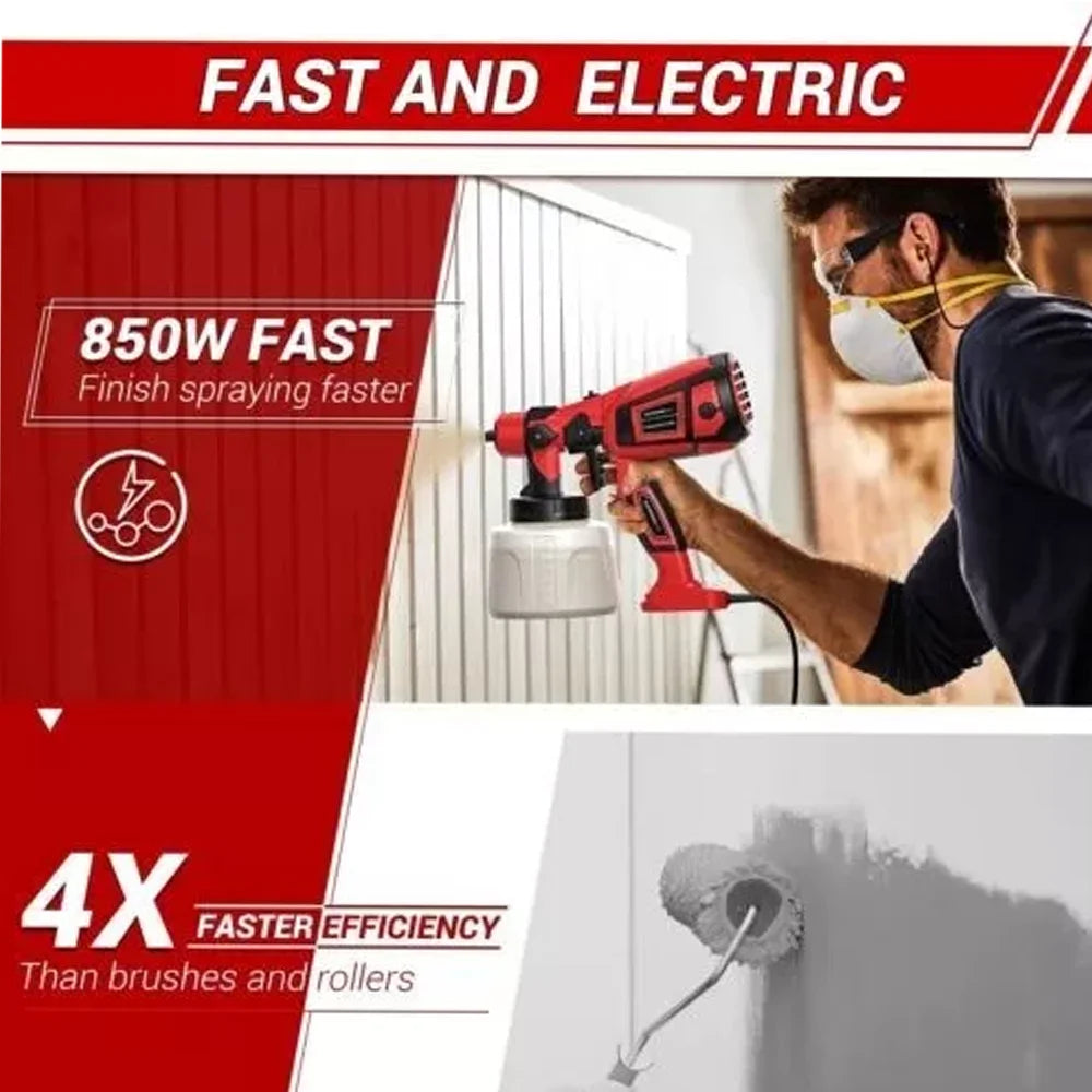 Electric Spray Gun 850W High Power Paint Sprayer DIY