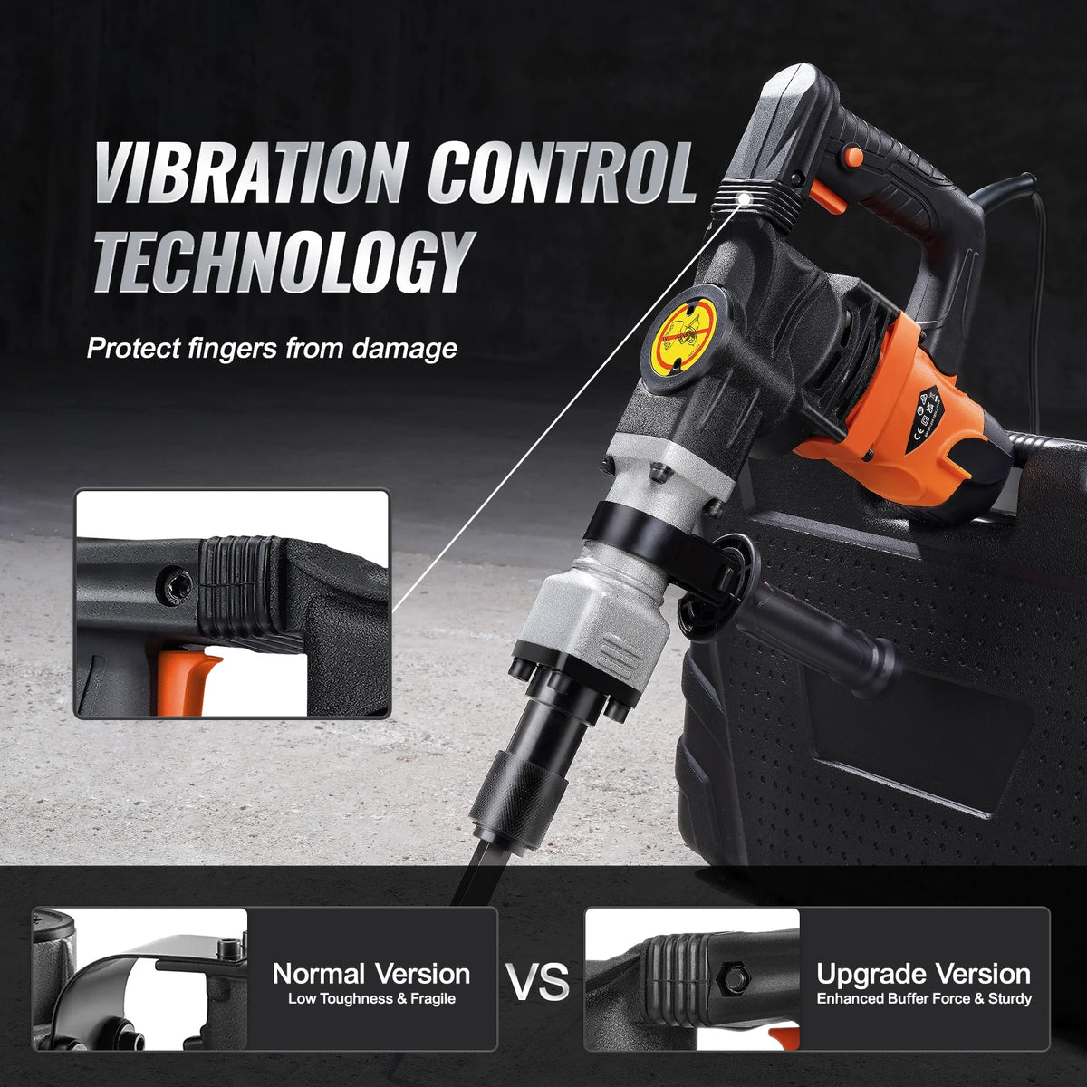 SucceBuy 1400W Demolition Jackhammer Electric Heavy Duty Concrete Breaker