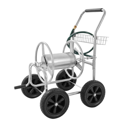 SucceBuy Heavy Duty Garden Hose Reel Cart Basket Roll Up