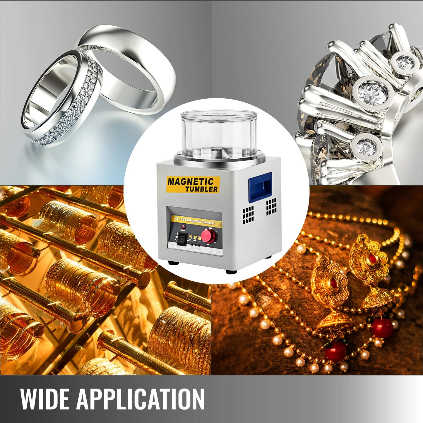 SucceBuy KT185 Magnetic Tumbler Jewelry Polisher Precision Finisher 110V 220V