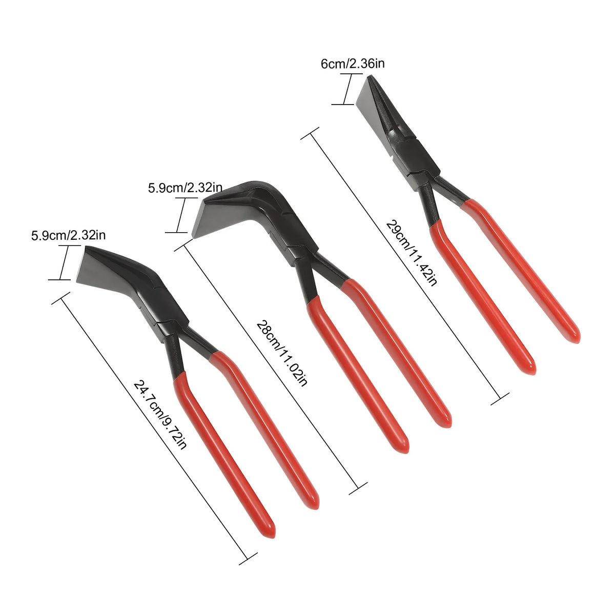 3 Piece Metal Bending Pliers Set Straight 45 And 90 Degrees