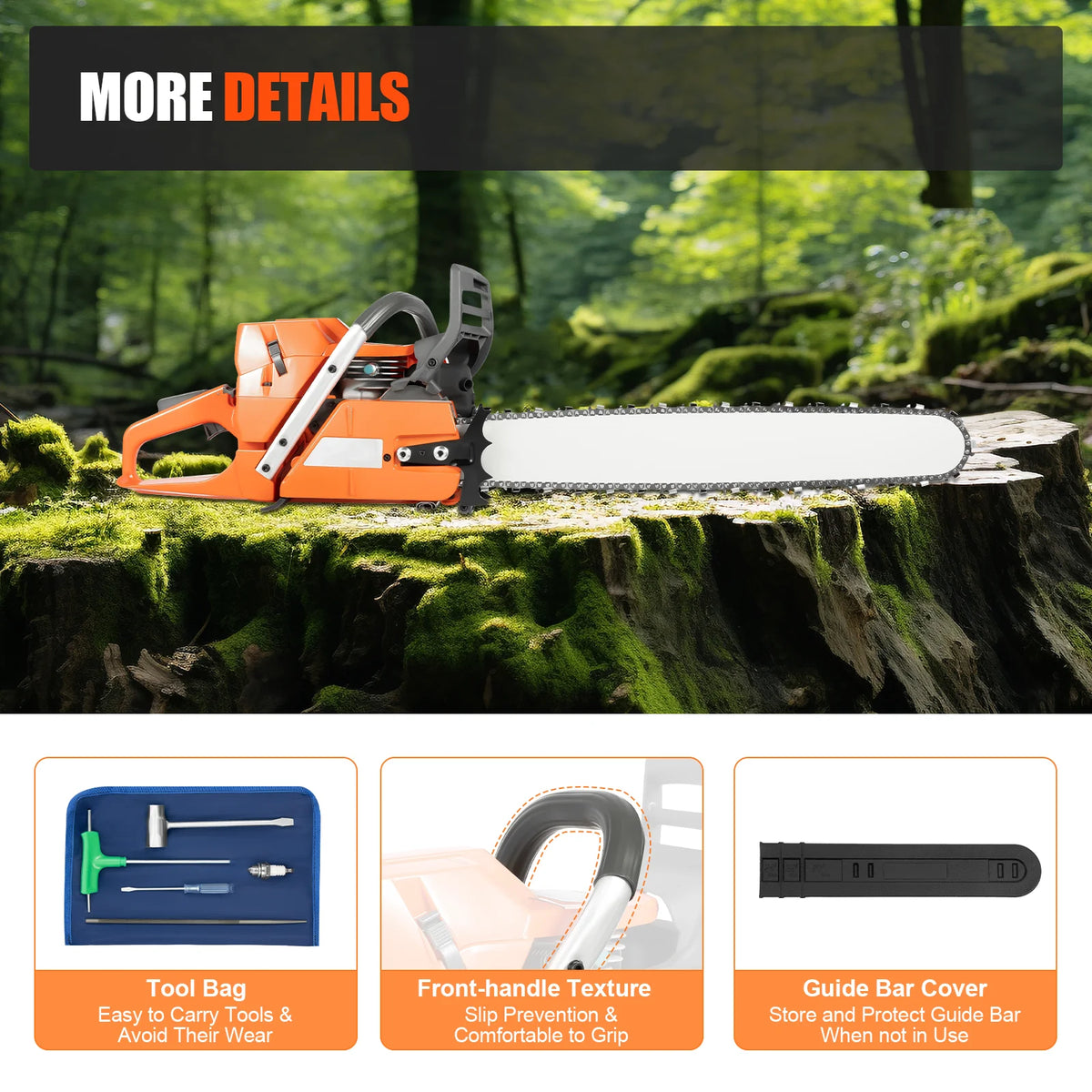Gasoline Chainsaw With Hand Pull Start For Farm And Garden