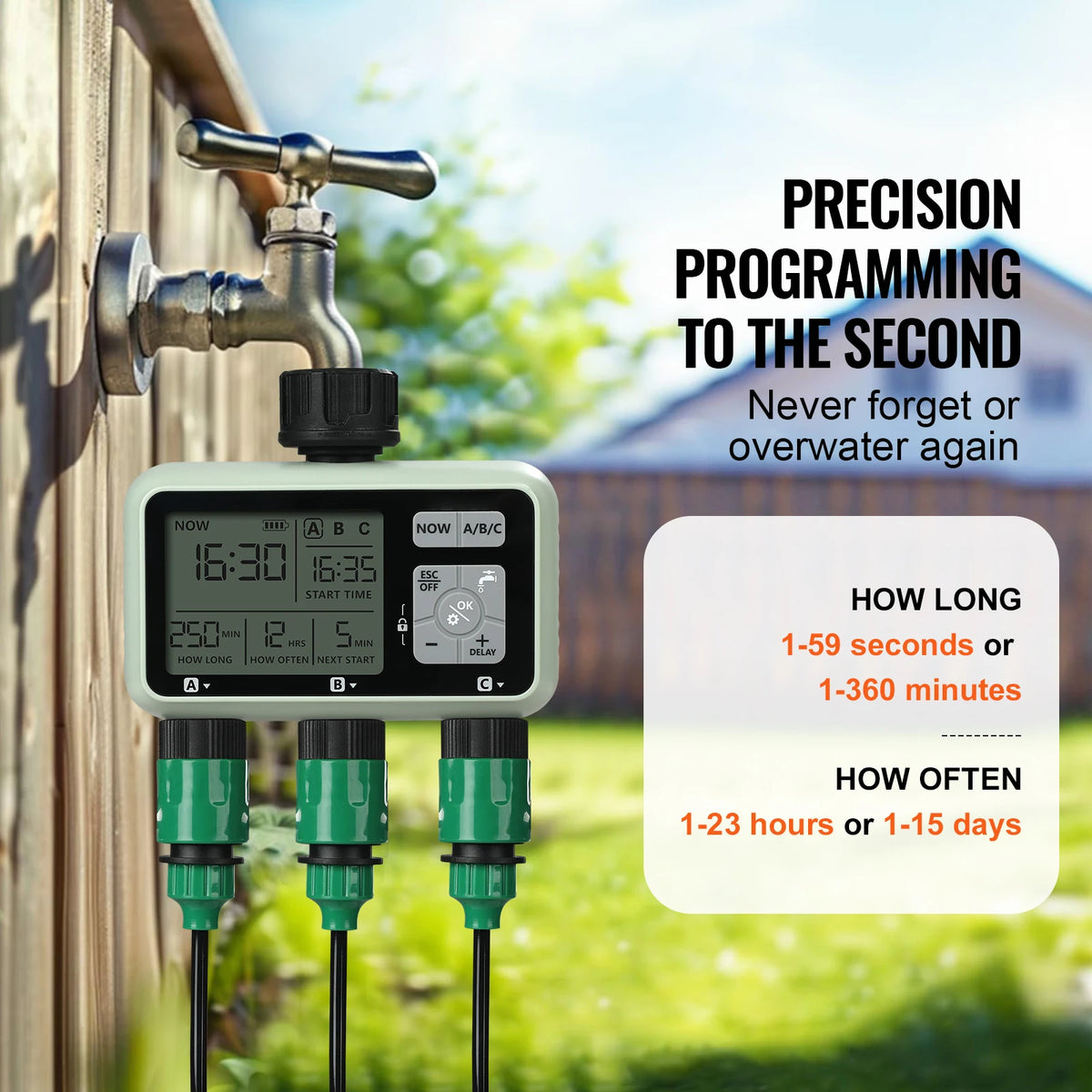 SucceBuy Water Timer 3 Outlet Hose Controller With LCD Display