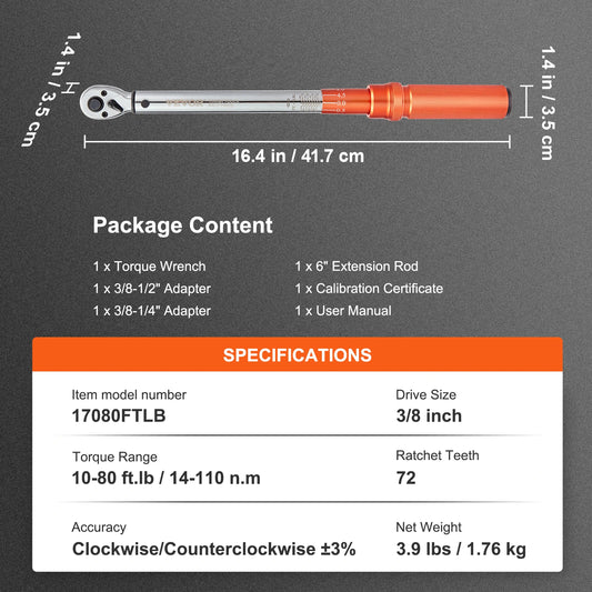 SucceBuy Mechanical Torque Wrench Set With Precision Pointer