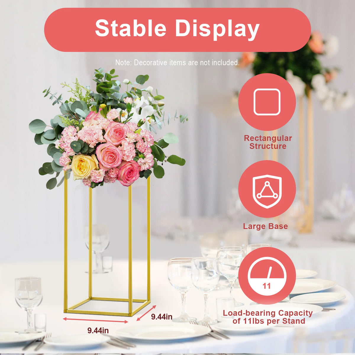 Wedding Flower Stand Set Ten Pieces Iron Pillar Display Props