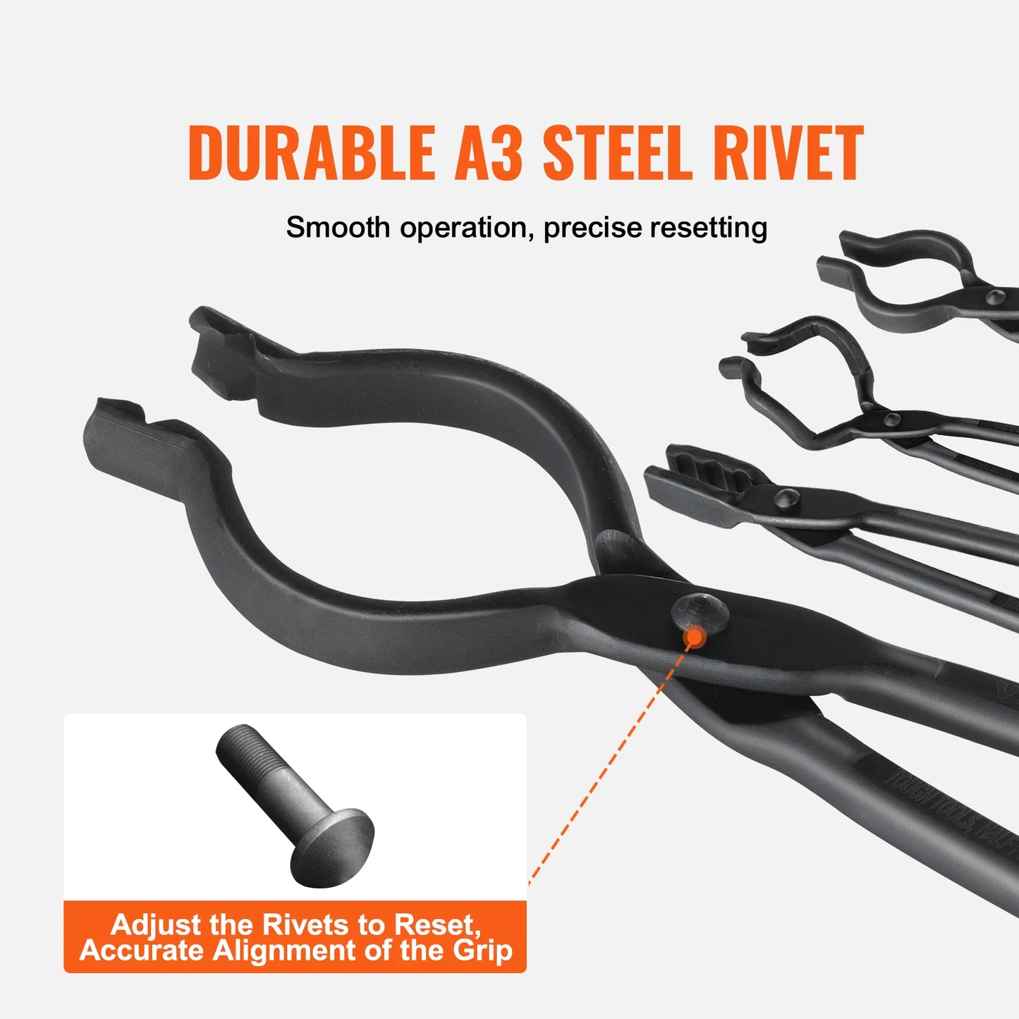 SucceBuy Blacksmith Tongs V Bit Wolf Jaw Tongs Carbon Steel Forge Tongs