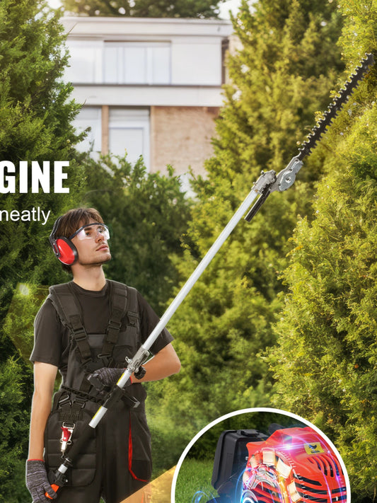 SucceBuy 33cc Gas Hedge Trimmer 6 In 1 Tool Set With Brush Cutter