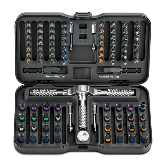 Vman 100in1 Multifunction Ratchet Screwdriver Set With Magnetic Bits