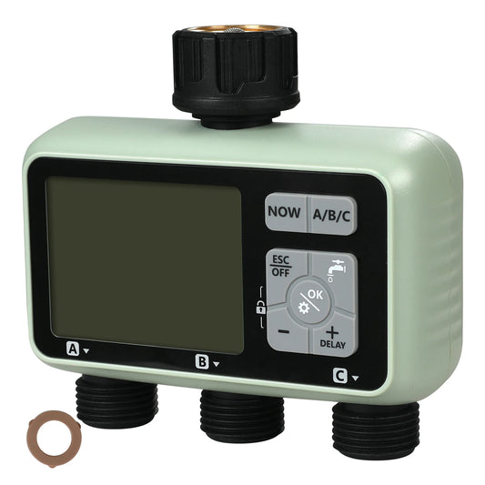 SucceBuy Water Timer 3 Outlet Hose Controller With LCD Display