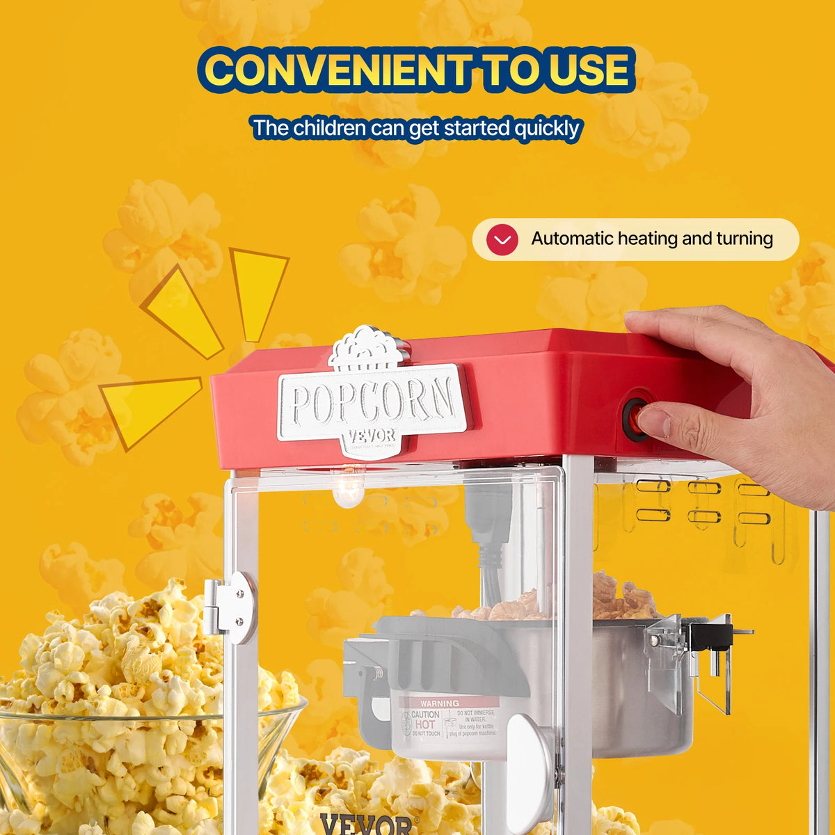 SucceBuy Movie Theater Style Commercial Countertop Popcorn Machine With 3 Scoops