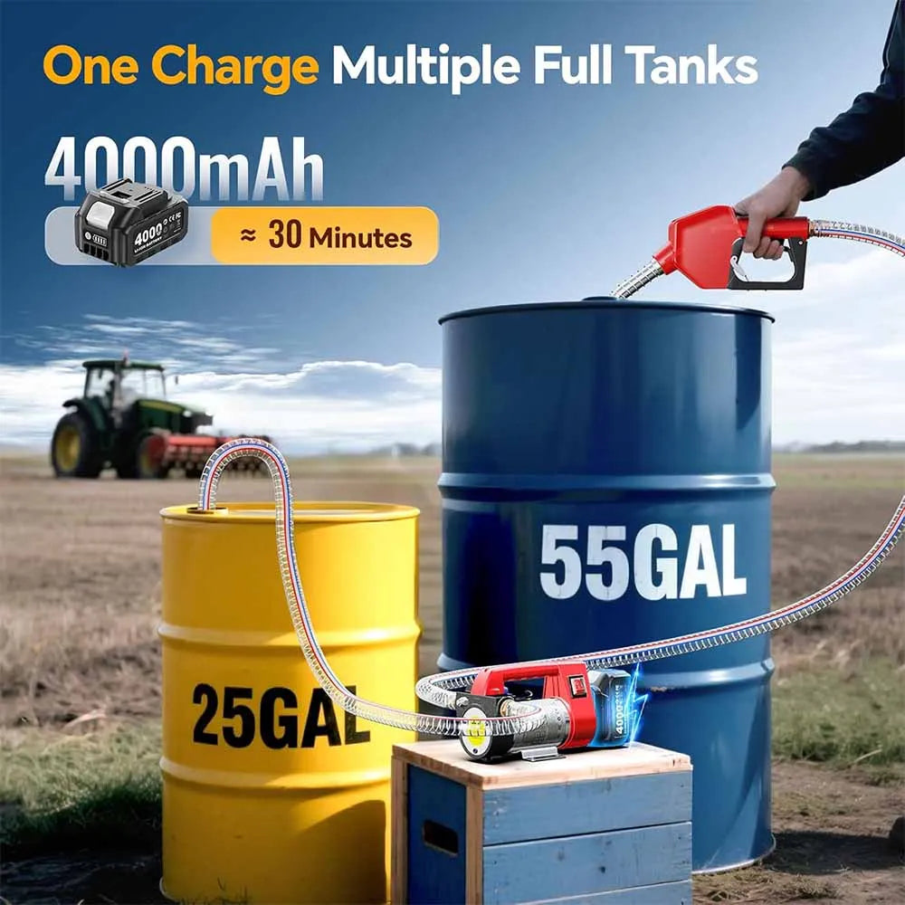 Taskstar Cordless Fuel Transfer Pump 12GPM Kit For Diesel