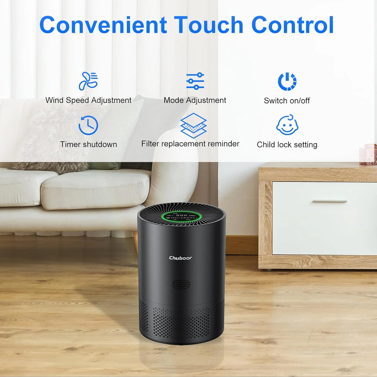 Chuboor H13 True HEPA Air Purifier for Home Office