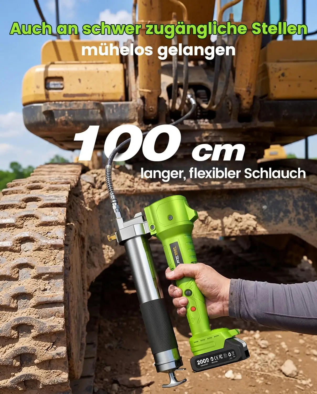 Taskstar 10000 PSI Cordless Electric Grease Gun Kit With Hose