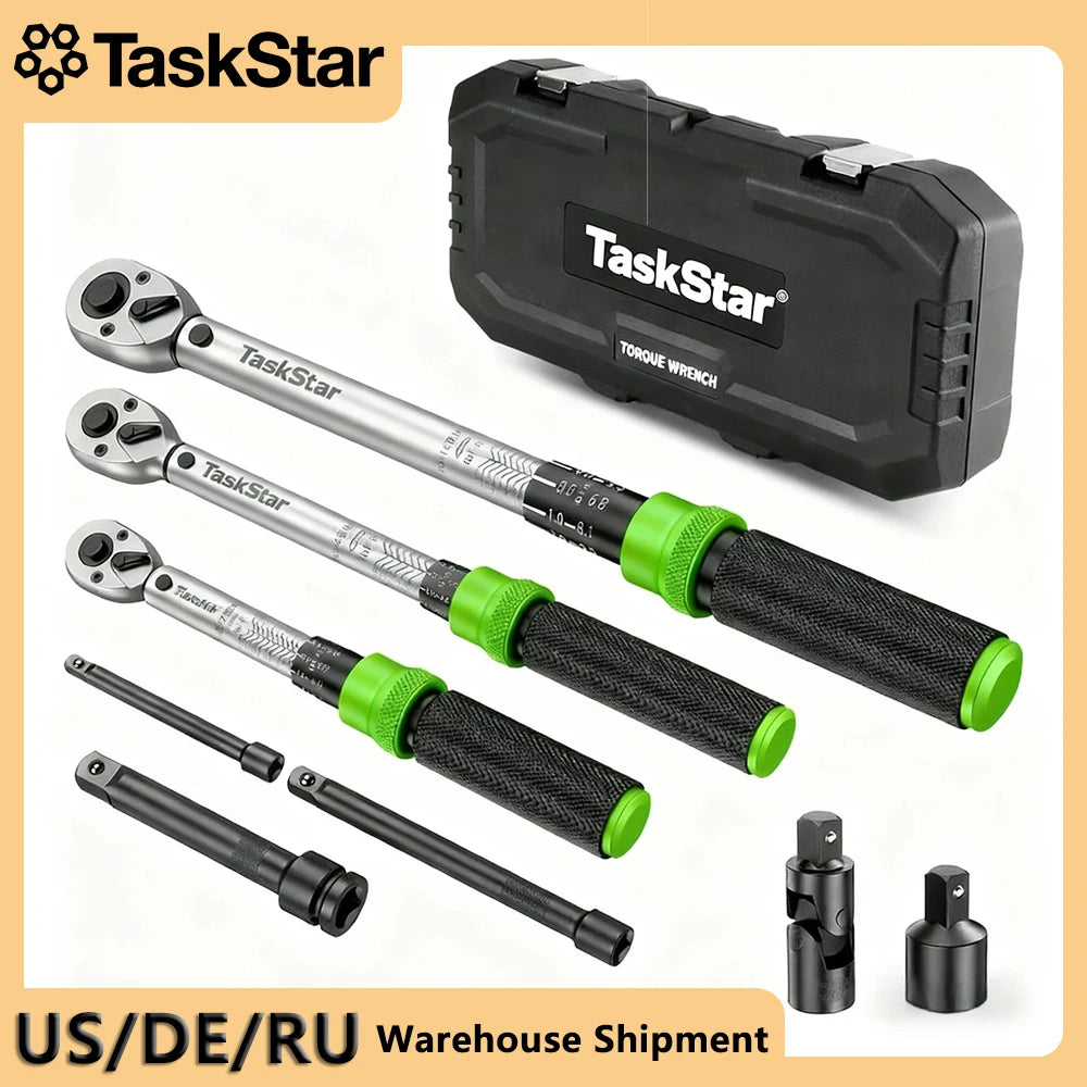 3 Piece Torque Wrench Set Click Type Dual Scale Wrenches