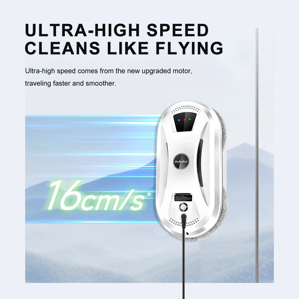 PuRuikai AI Window Cleaning Robot Self Cleaning Ultra Quiet