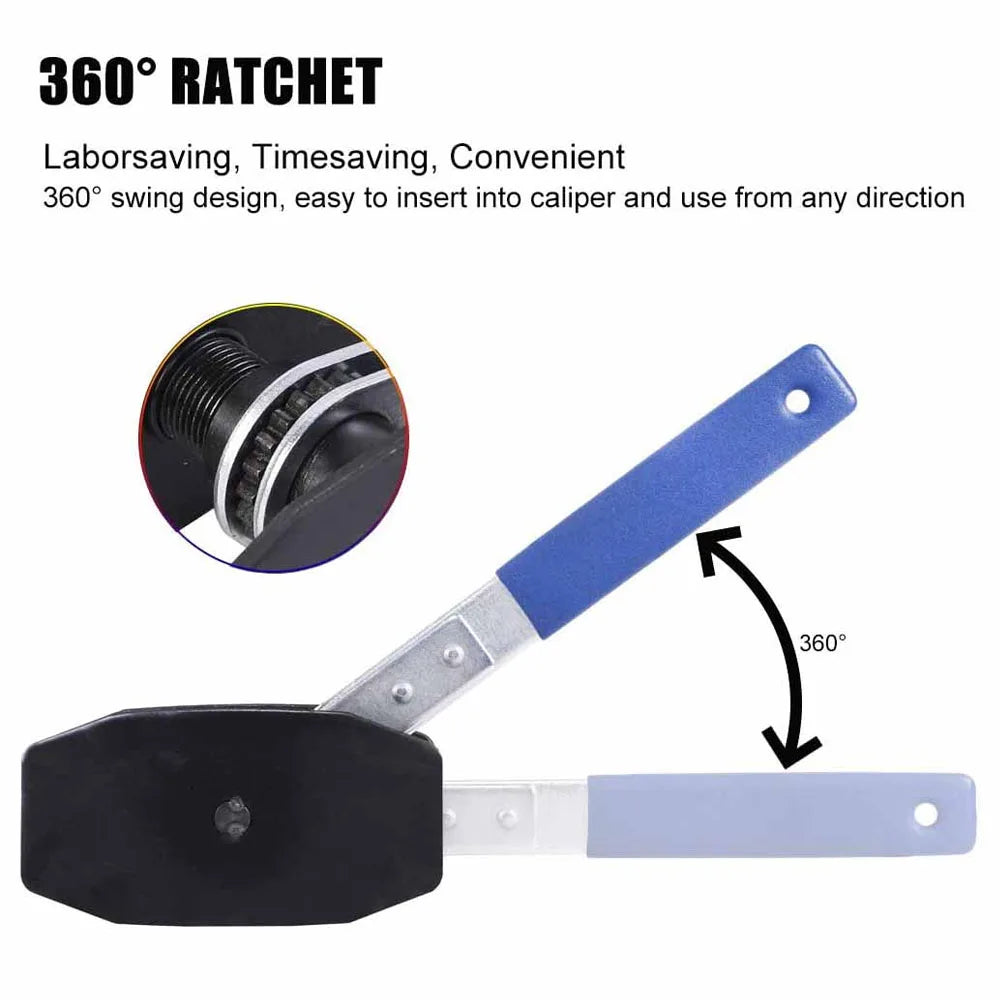 Brake Caliper Piston Press Tool 360 Degree Ratchet Pad Spreader