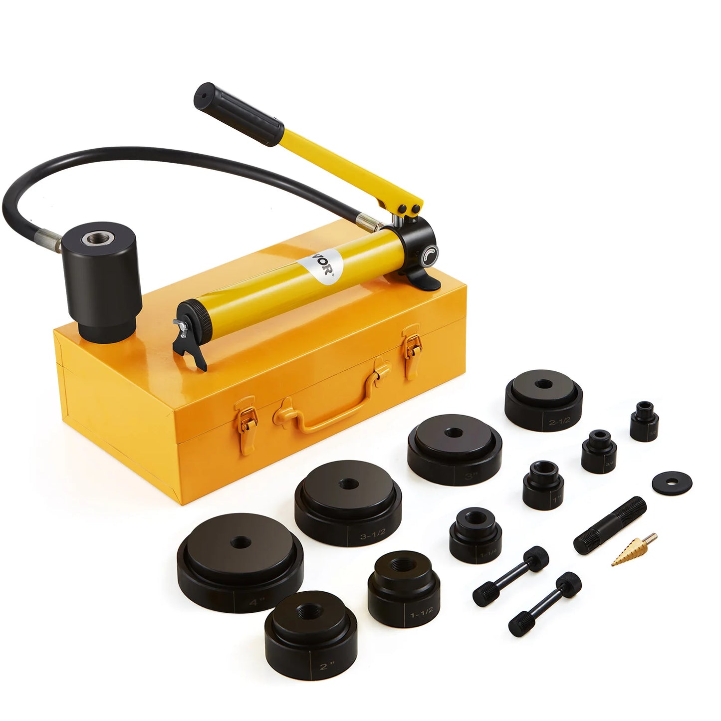 SucceBuy 15 Ton Hydraulic Knockout Punch Driver Kit With 10 Dies Carbon Steel