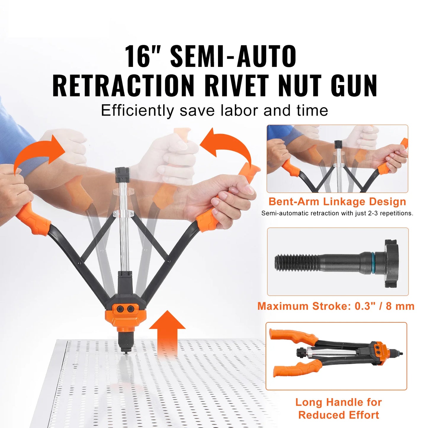 SucceBuy Rivet Nut Tool Kit With Metric And SAE Mandrels