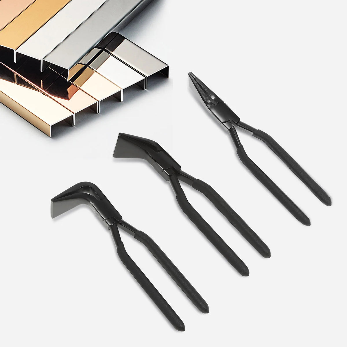 3 Piece Metal Bending Pliers Set Straight 45 And 90 Degrees