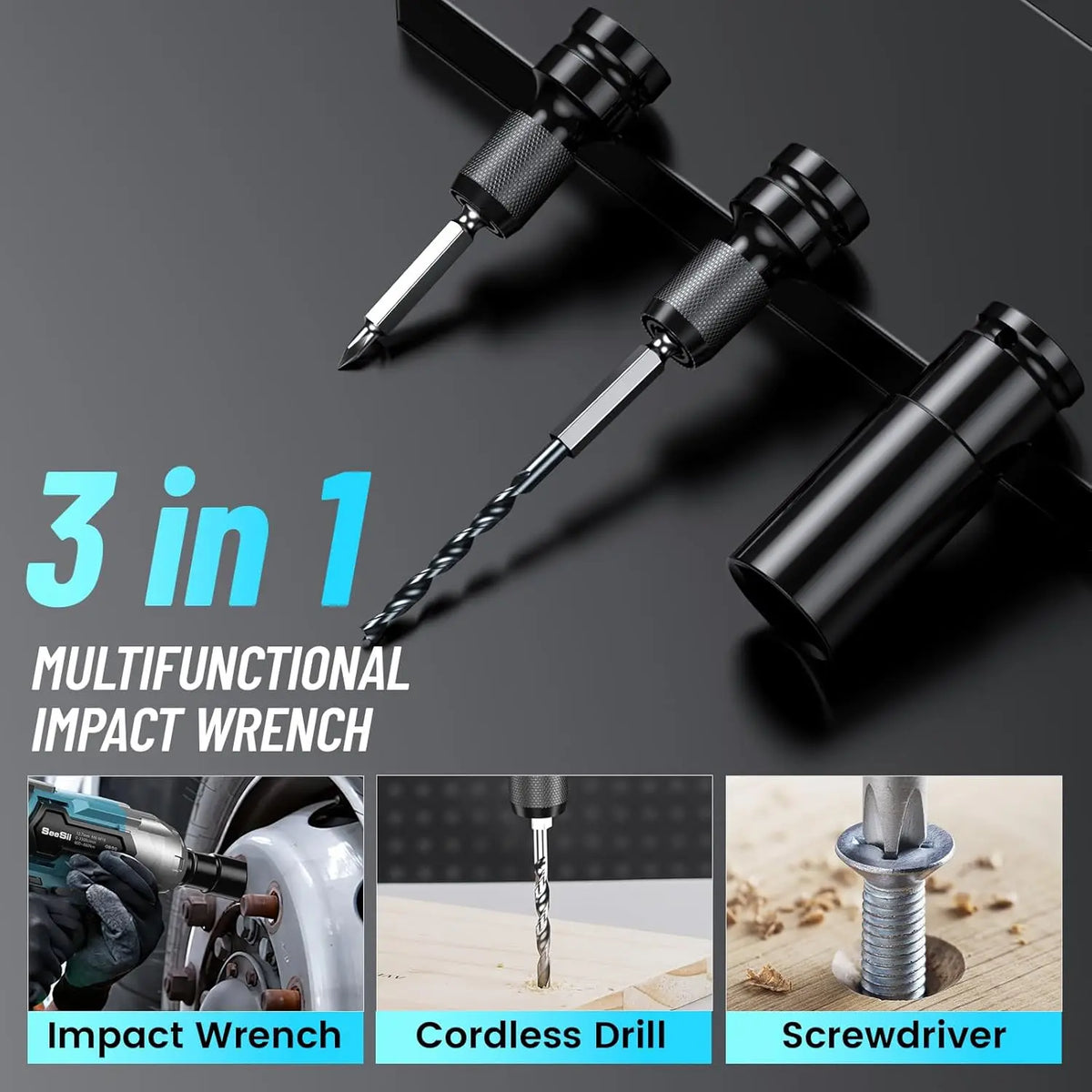 Seesii WH700 Cordless Impact Wrench Brushless 650Nm Torque