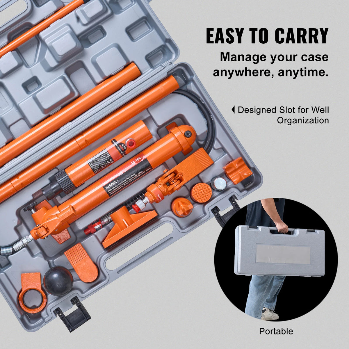 SucceBuy Porta Power Hydraulic Repair Kit With Storage Case