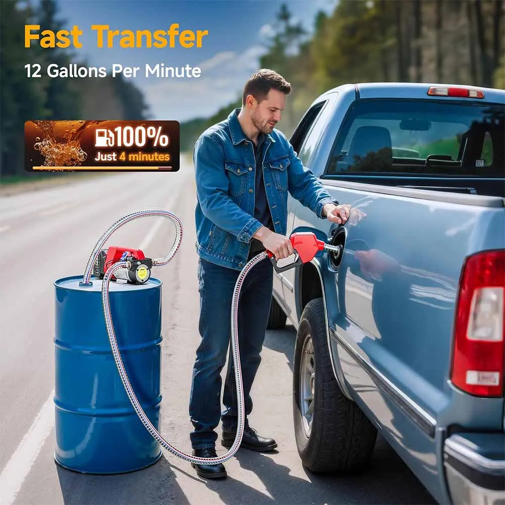 Taskstar Cordless Fuel Transfer Pump 12GPM Kit For Diesel