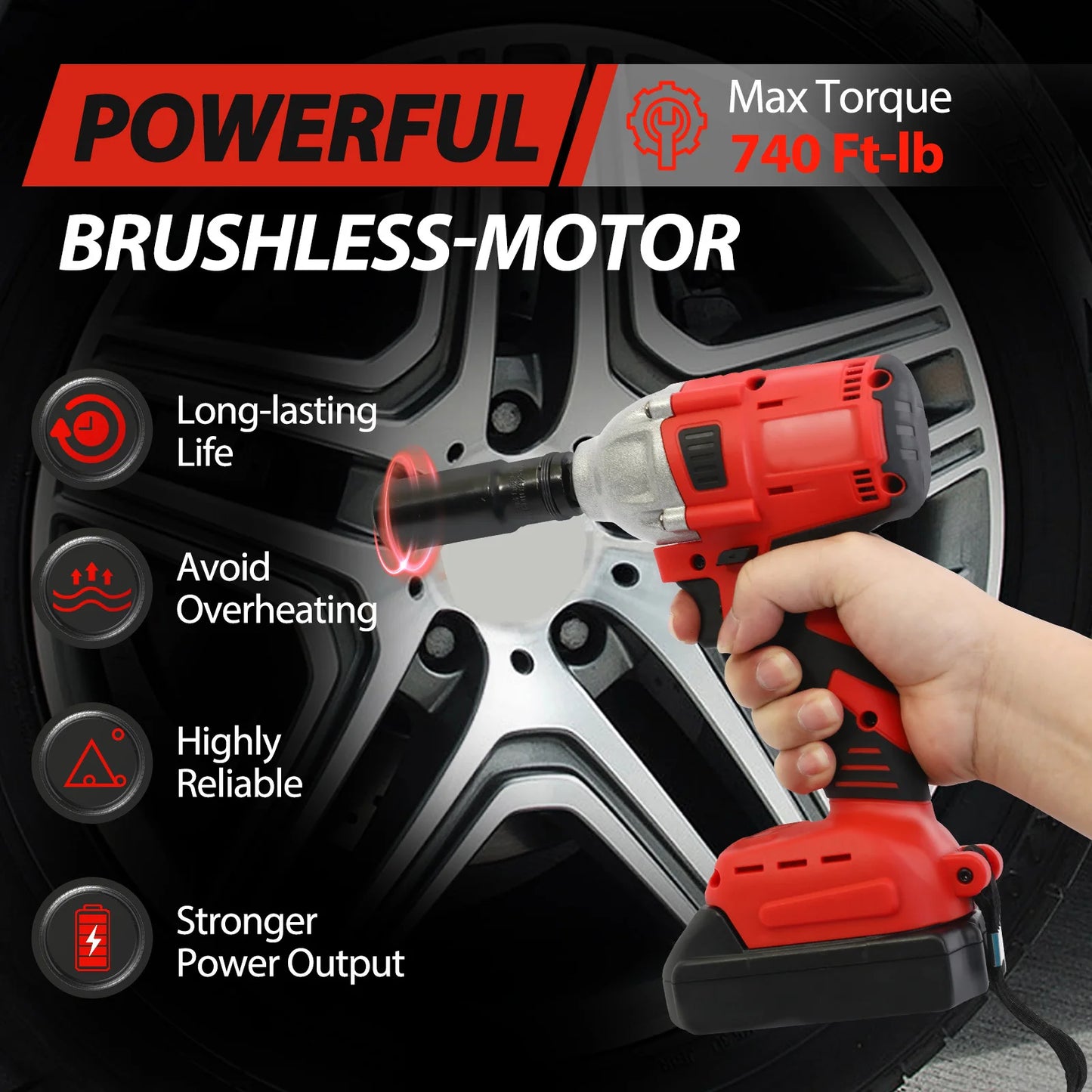 20V Cordless Impact Wrench Kit With Brushless Drill Driver And Two Batteries